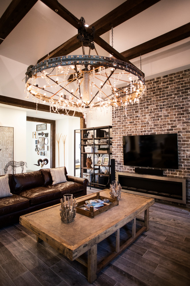 Modern Farmhouse Industrial Living Room Houston by HG Walton