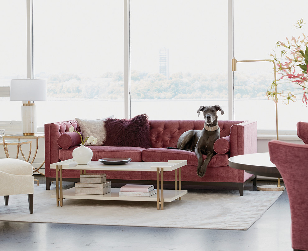 Cette photo montre un salon tendance.