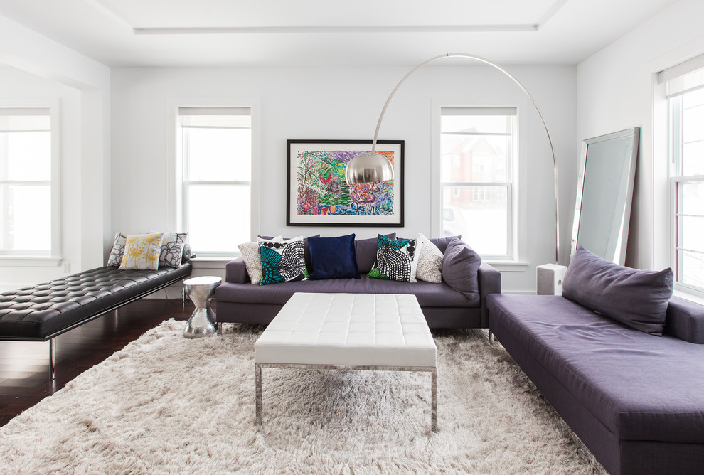 Foto di un soggiorno design di medie dimensioni con pareti bianche