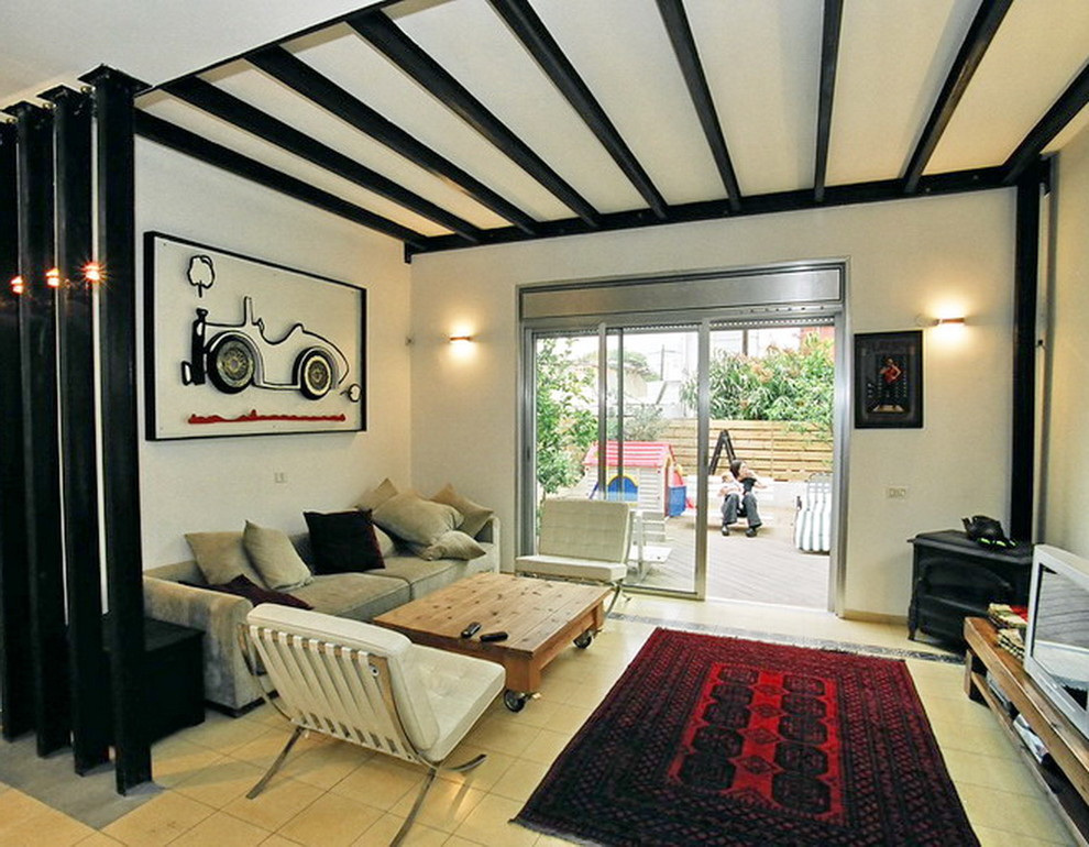 Design ideas for a modern living room in Tel Aviv.