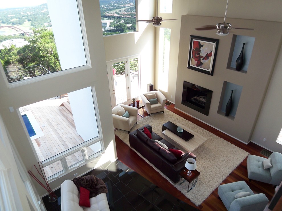 Modern living room in Austin.