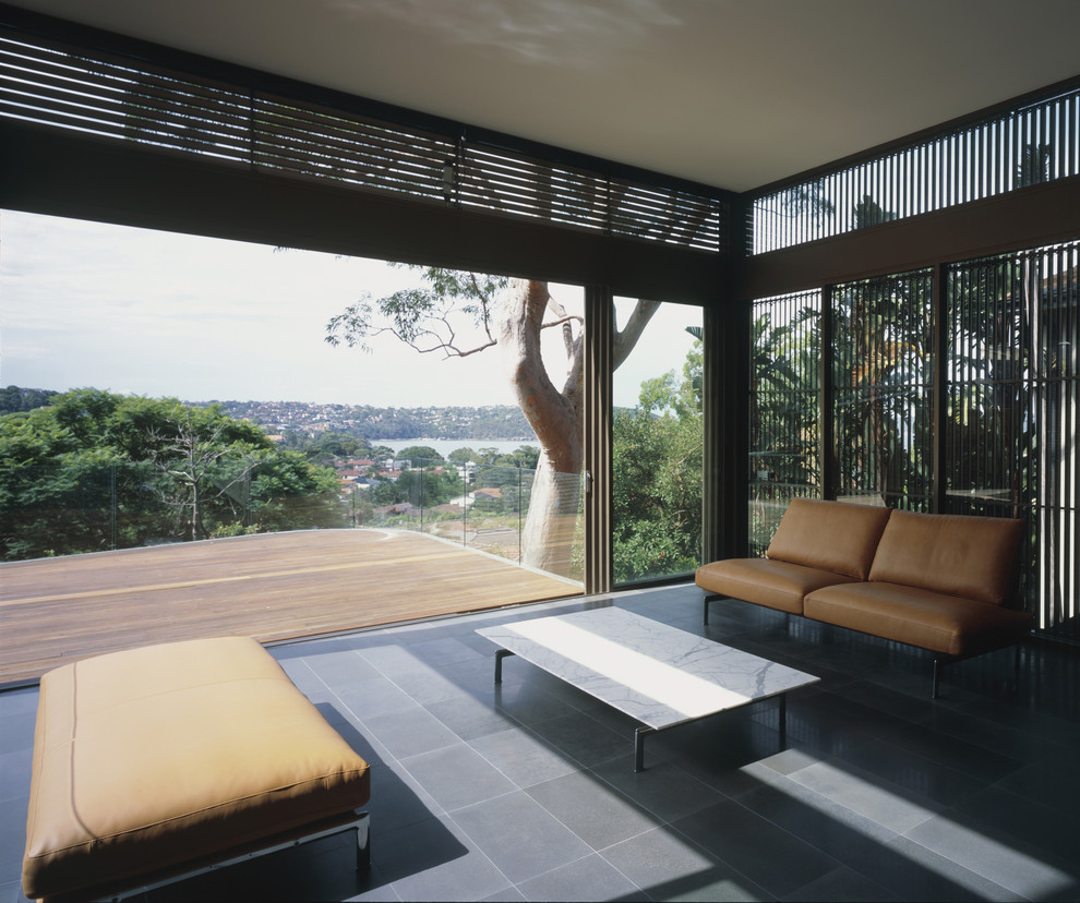 Design ideas for a medium sized modern living room in Sydney.