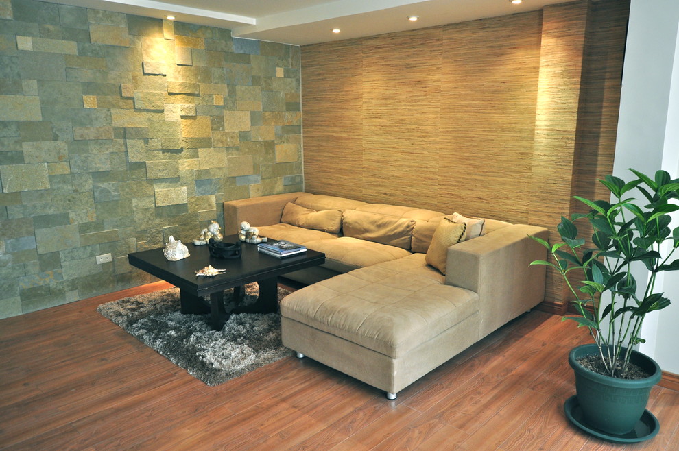 Example of a zen living room design in Other