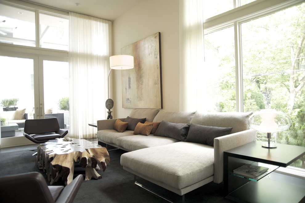 Inspiration for a modern living room in Atlanta.