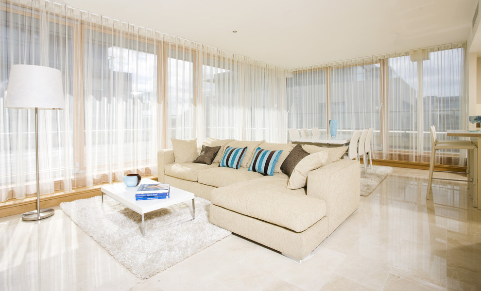 Inspiration for a modern open concept living room remodel in Dublin