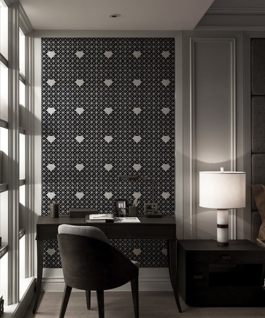 Modern Living Room Triangular Porcelain Mosaic Tile Moderne Salon