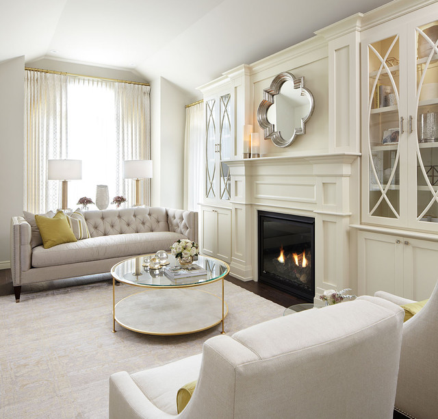 Modern Neutral Living Room with Gold Accents - Transitional - Living Room -  Toronto - by Sarah St. Amand Interior Design, Inc. | Houzz