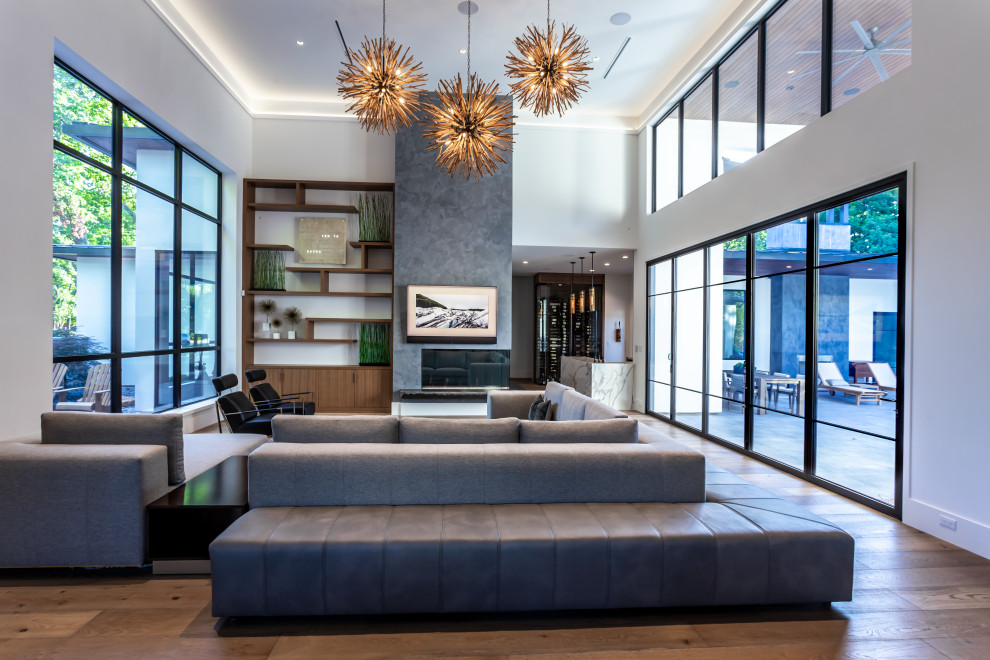 Modern Oaks Midcentury Living Room Houston By Sweetlake Interior Design Llc Houzz