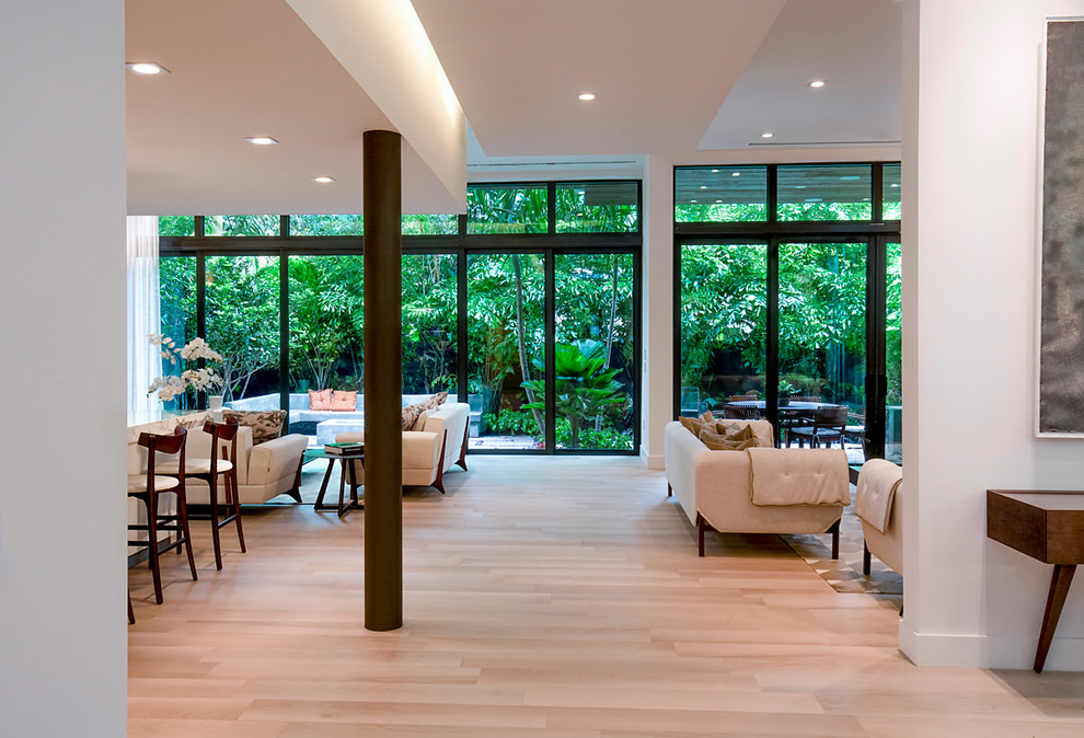 Modern Open Living Room Windows Modern Living Room Miami by
