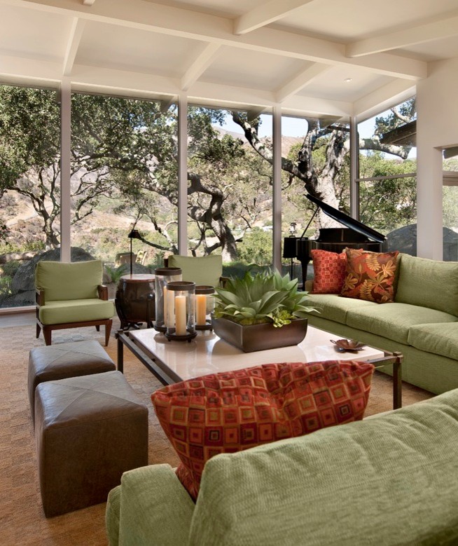 Example of a trendy living room design in Santa Barbara