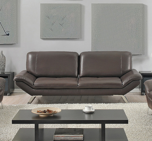 Modern Roxi Full Italian Leather Sofa Chocolate Modern Living