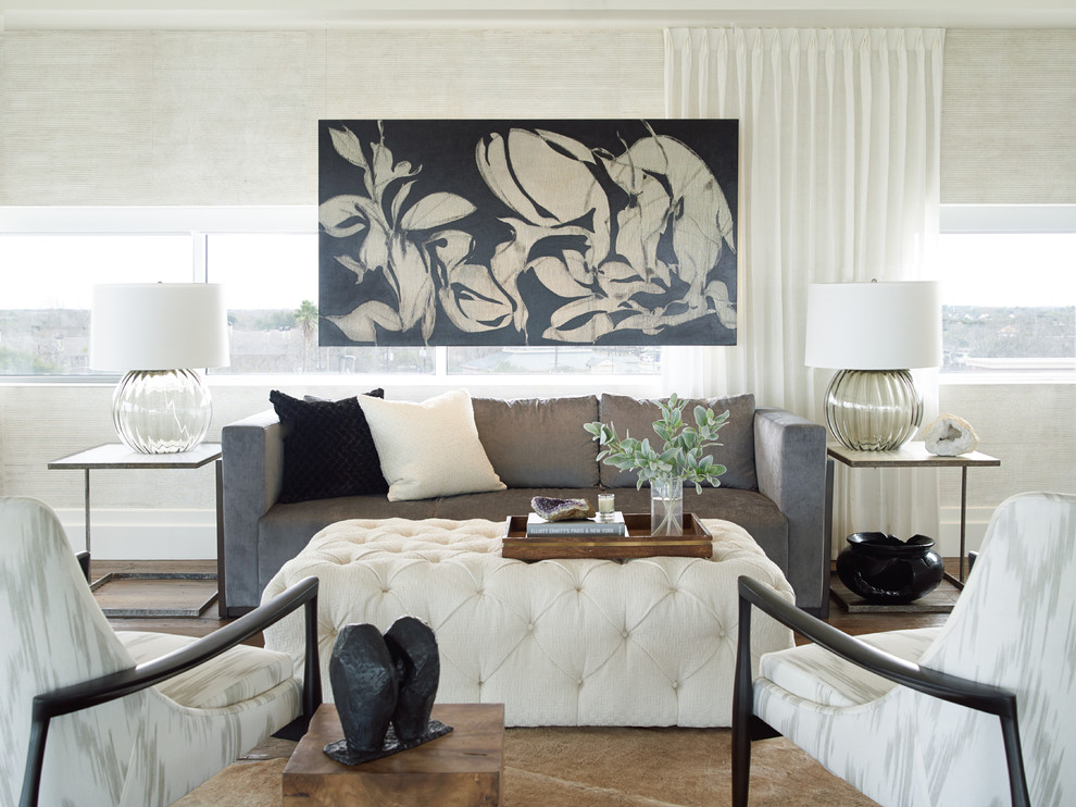 Inspiration for a contemporary living room remodel in Houston