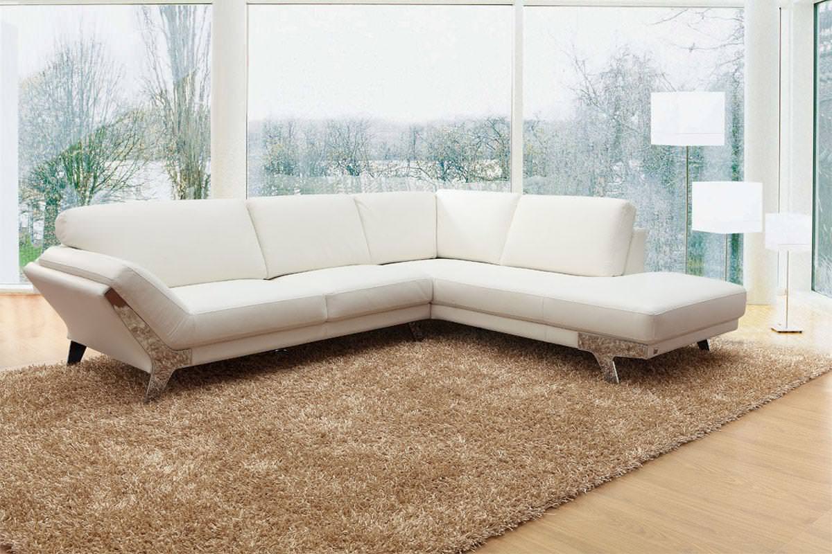 danville modern white leather sectional sofa