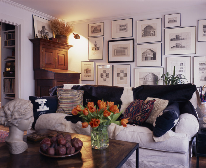 Living room - craftsman living room idea in Seattle