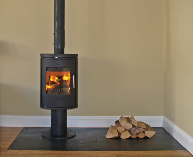 Morso 6140 installation with slate tiled hearth - Contemporary - Living  Room - Essex - by Scarlett Fireplaces | Houzz