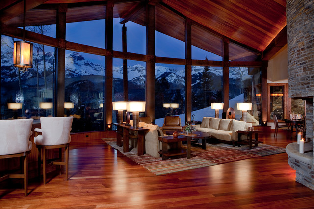 Mountain Contemporary Cabin Contemporary Living Room San