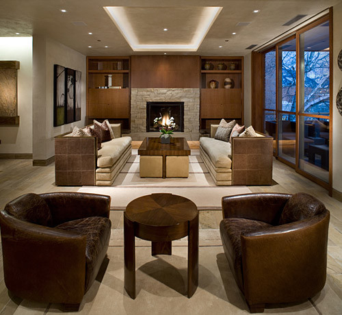 Inspiration for a contemporary living room in Denver.