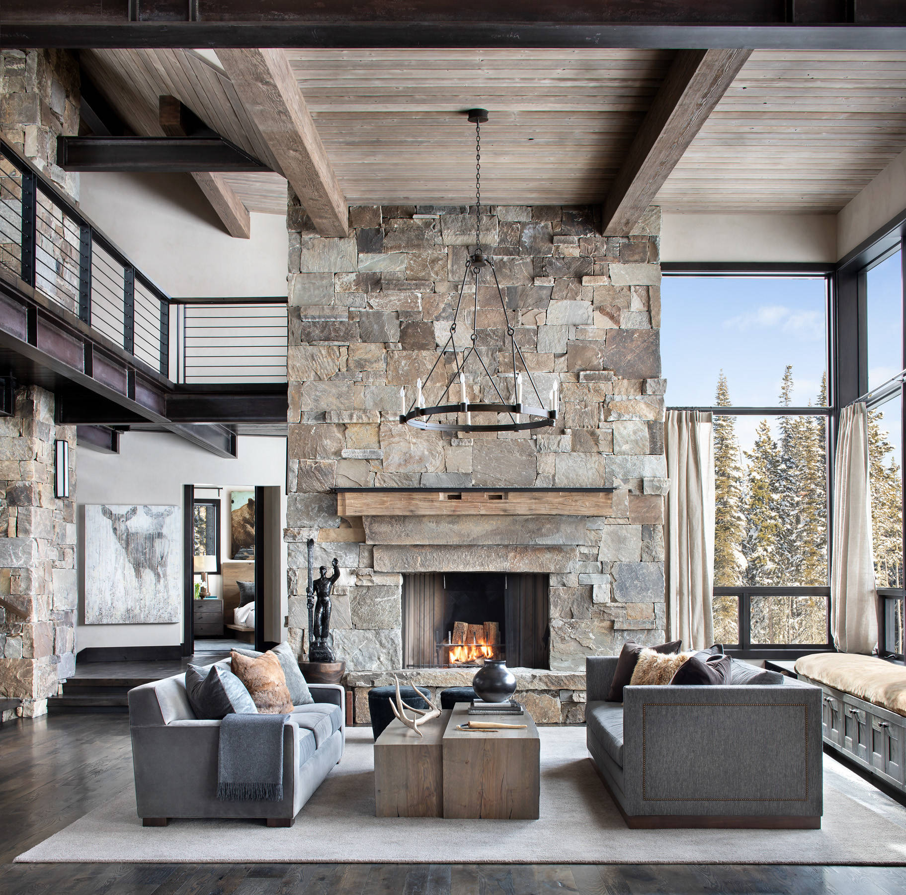 75 Rustic Gray Living Room Ideas You Ll