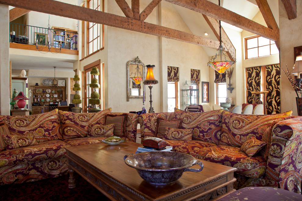 Inspiration for a large traditional open plan living room in Salt Lake City.