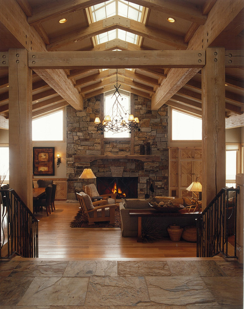 Design ideas for a rustic living room in Salt Lake City.