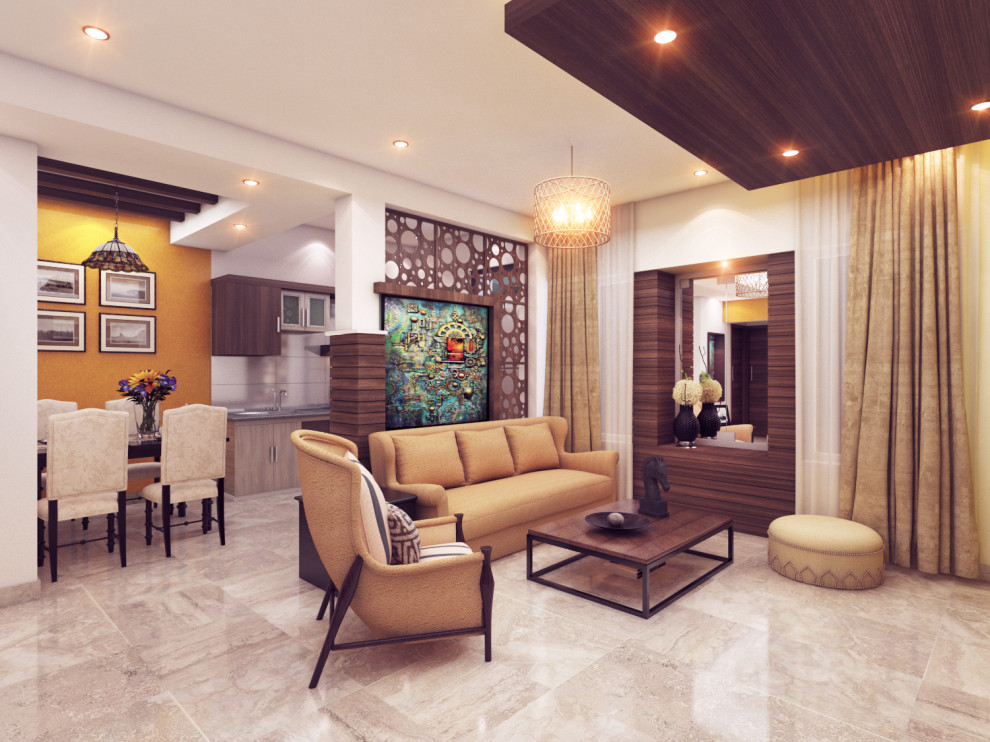 Inspiration for a contemporary living room in Chennai.