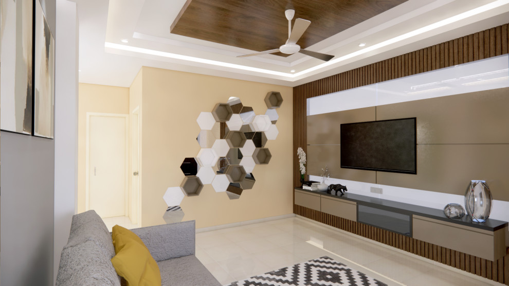 Living room - contemporary living room idea in Chennai