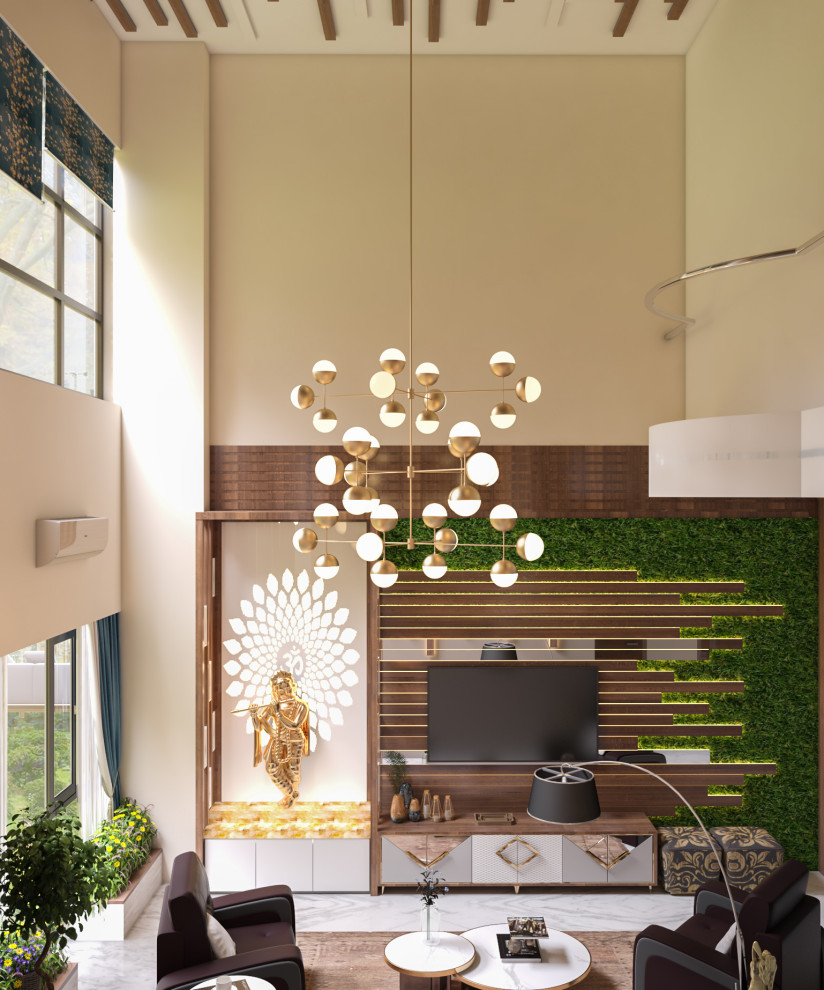 Design ideas for a modern living room in Kolkata.