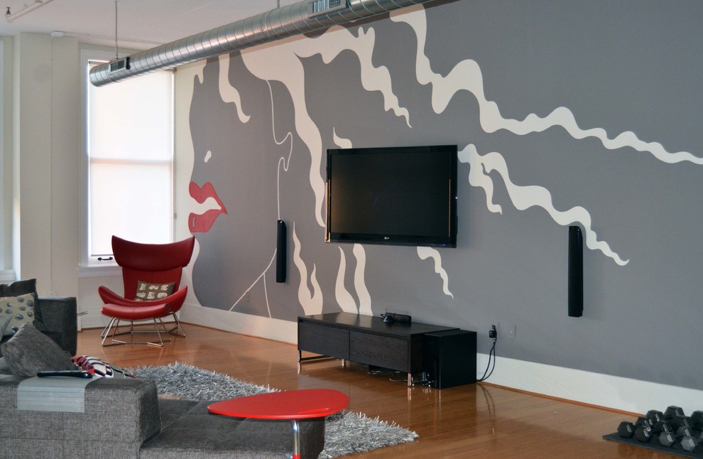 Living room - modern living room idea in Cincinnati