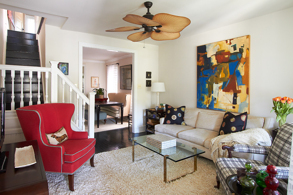 Inspiration for an eclectic enclosed living room remodel in Philadelphia