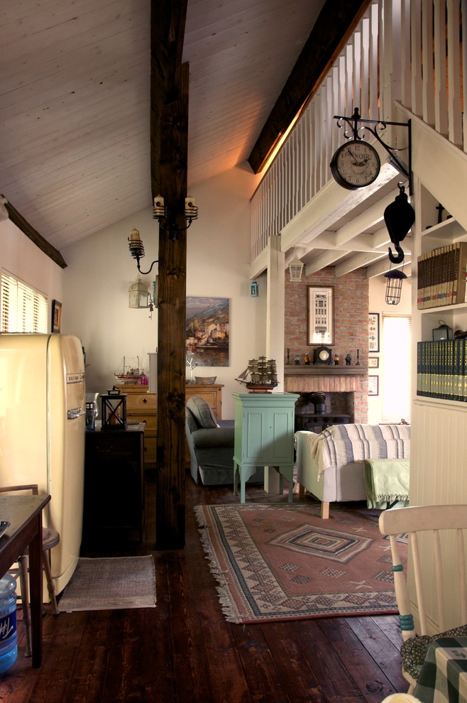 Exempel på ett rustikt vardagsrum