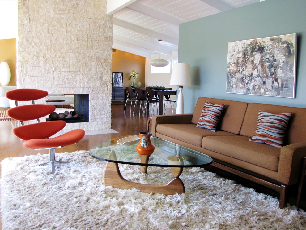 Inspiration for a 1950s living room remodel in Orange County