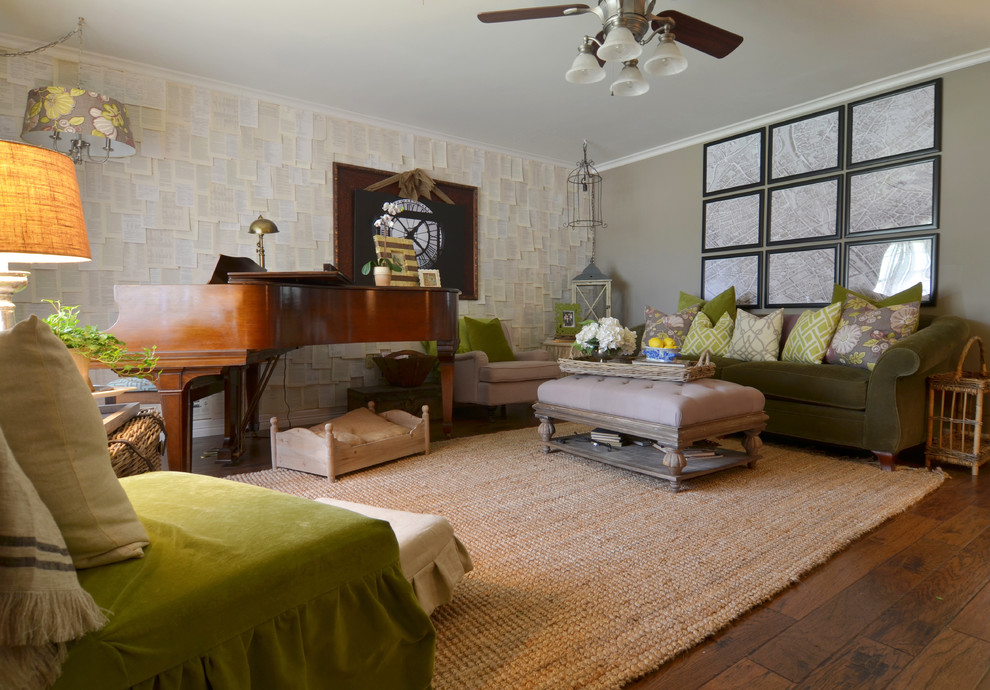 This is an example of an eclectic living room in Austin.