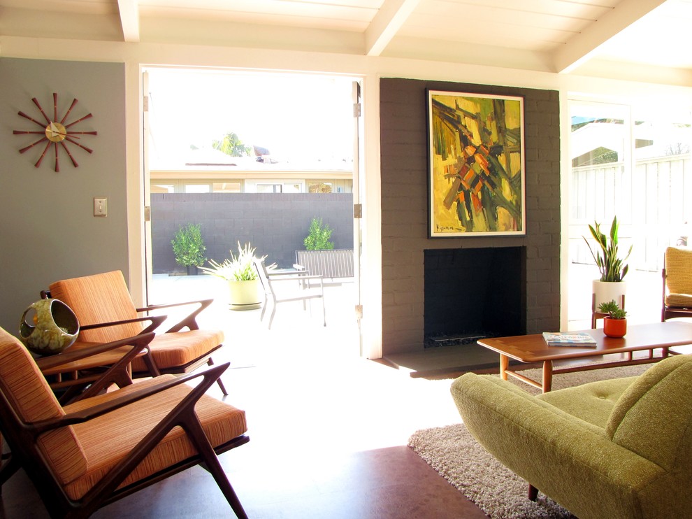 Inspiration for a midcentury living room in Orange County.