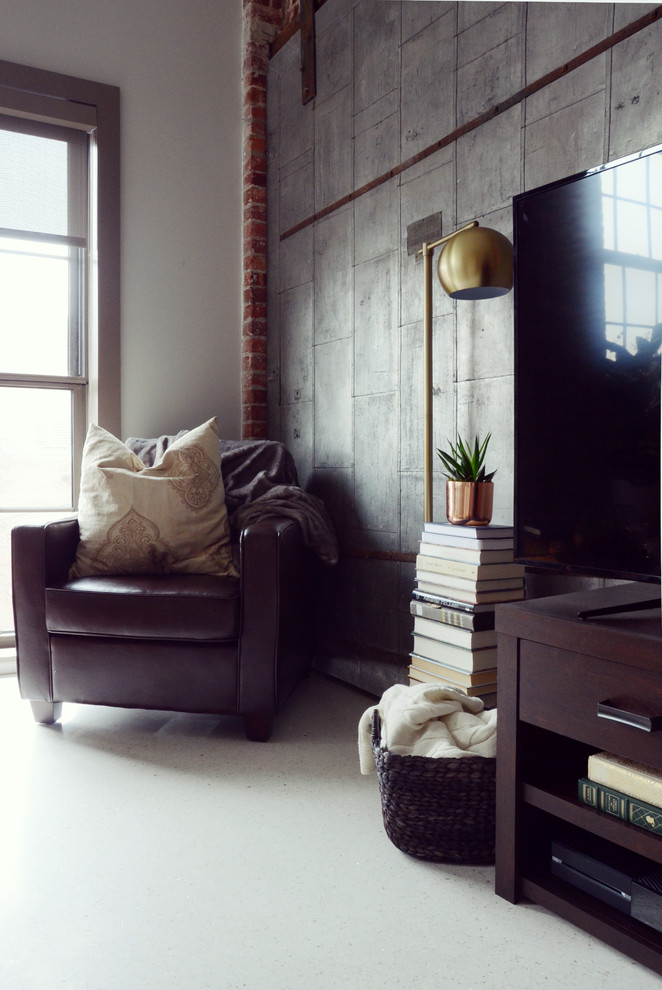 Inspiration for an industrial living room in Boston.