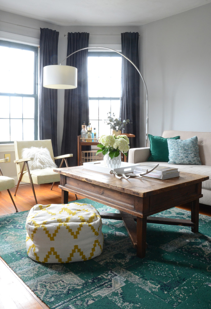 Inspiration for a cottage living room remodel in Boston