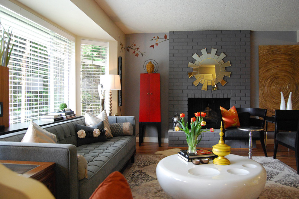 Example of a trendy living room design in Vancouver