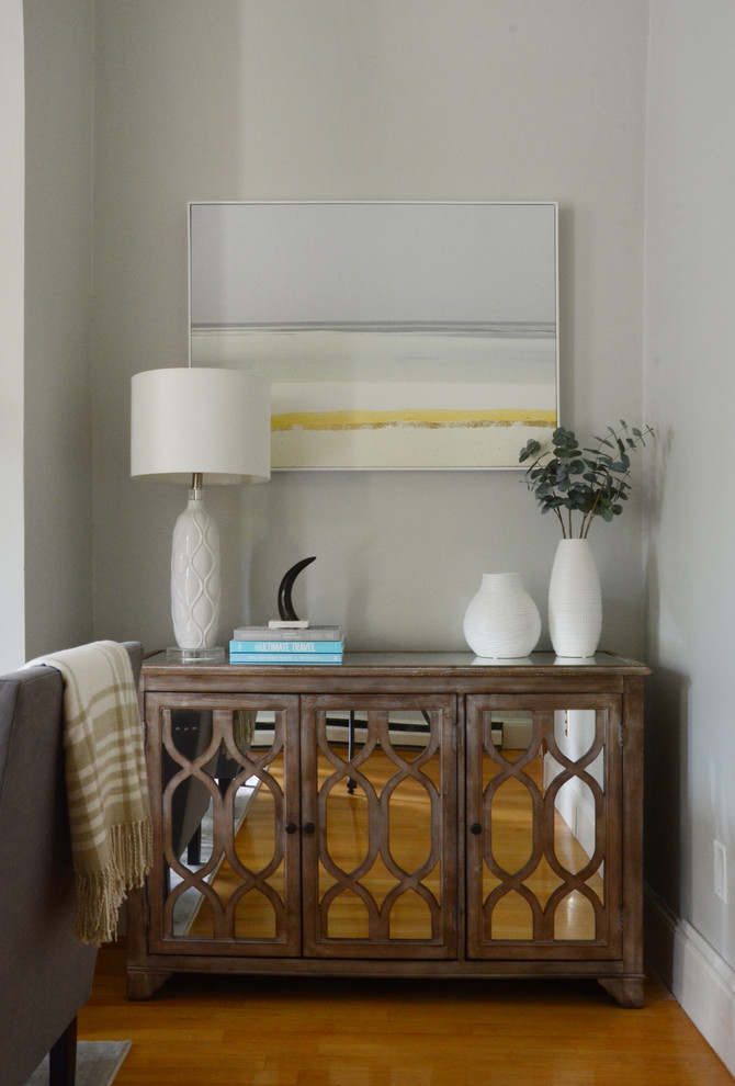 Living room - transitional living room idea in Boston