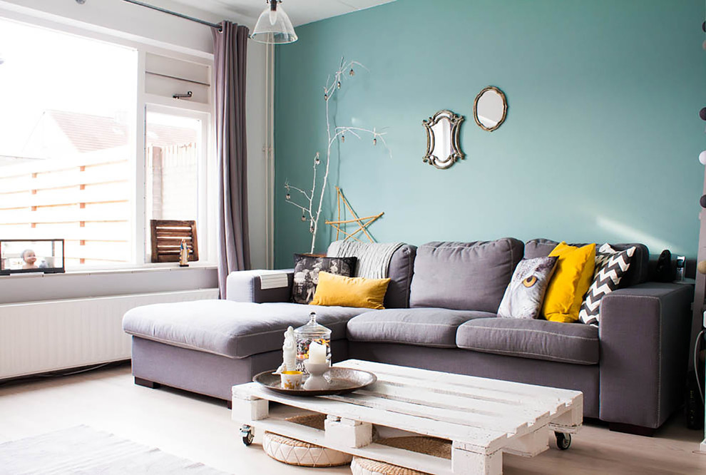Living room - contemporary living room idea in Amsterdam