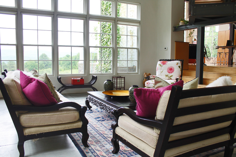 Eclectic living room in Burlington.