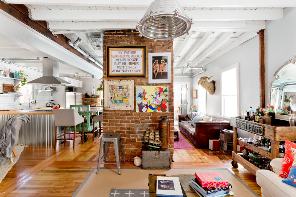 Inspiration for an eclectic living room remodel in Providence