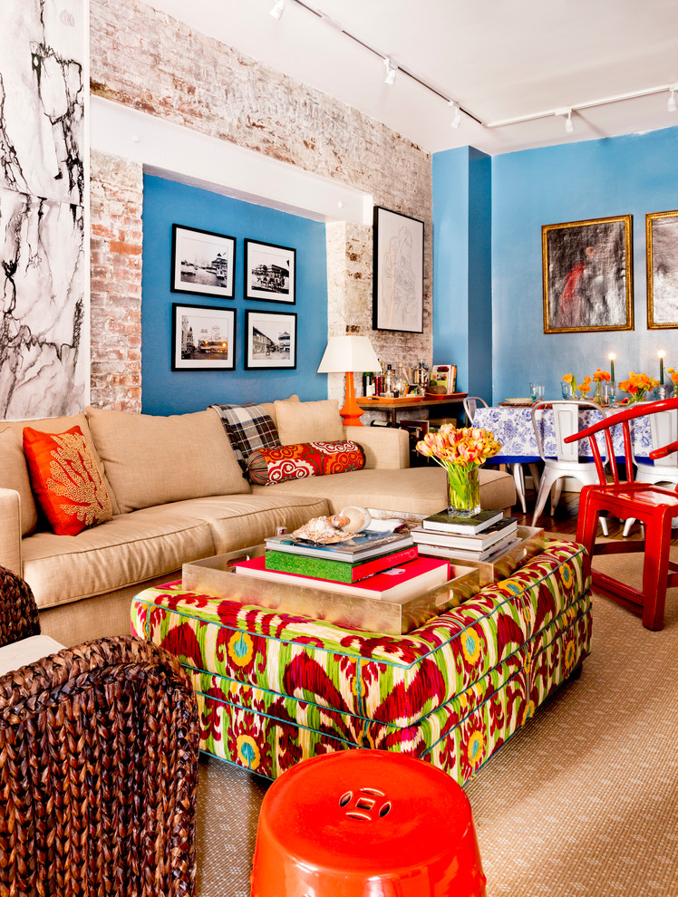 This is an example of an eclectic living room in New York.