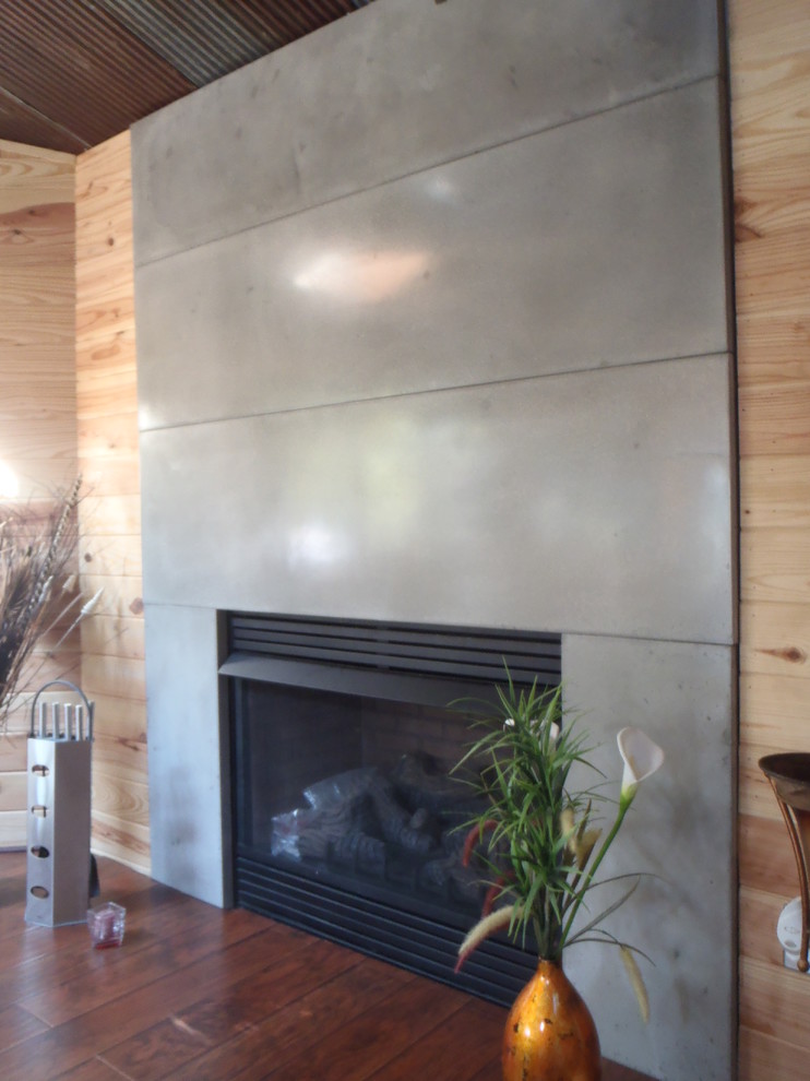 Myrtle beach Concrete Fireplace surround Modern Living Room