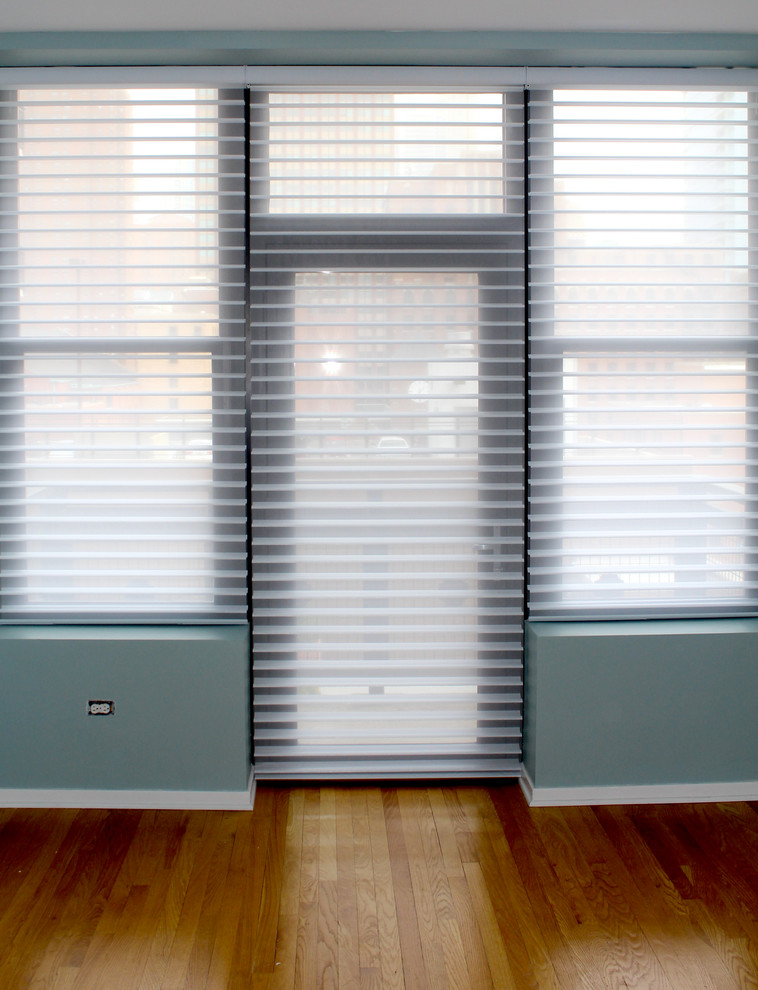 Nantucket Shades Downtown Chicago Transitional Living Room