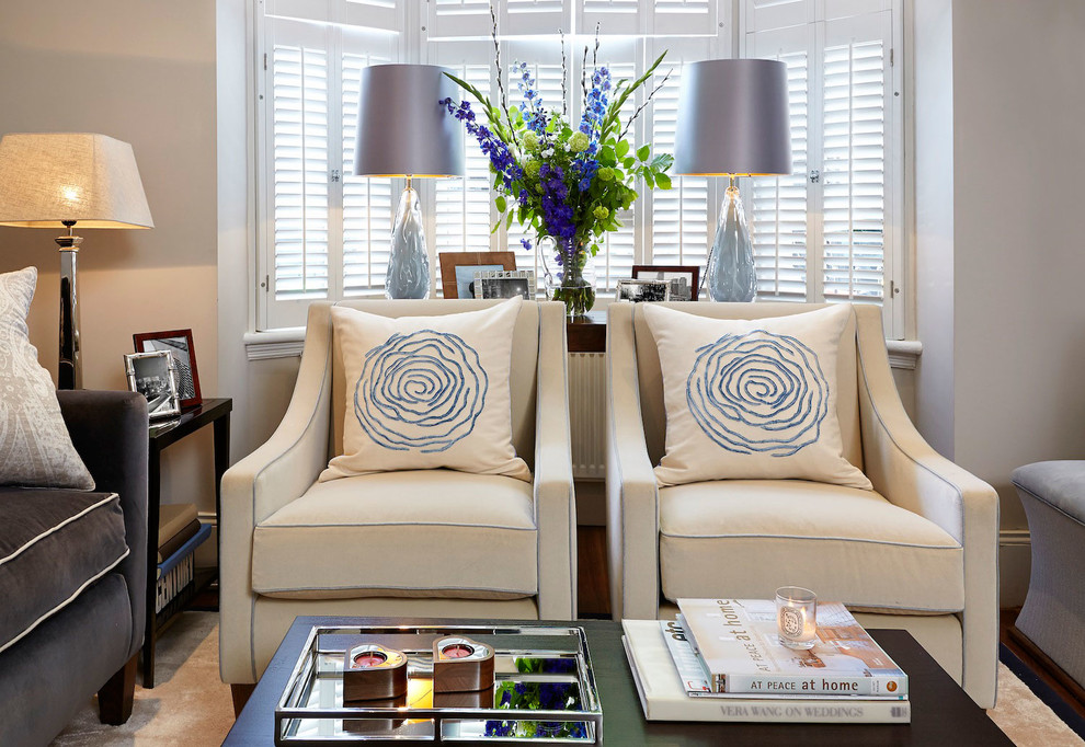 Elegant living room photo in London