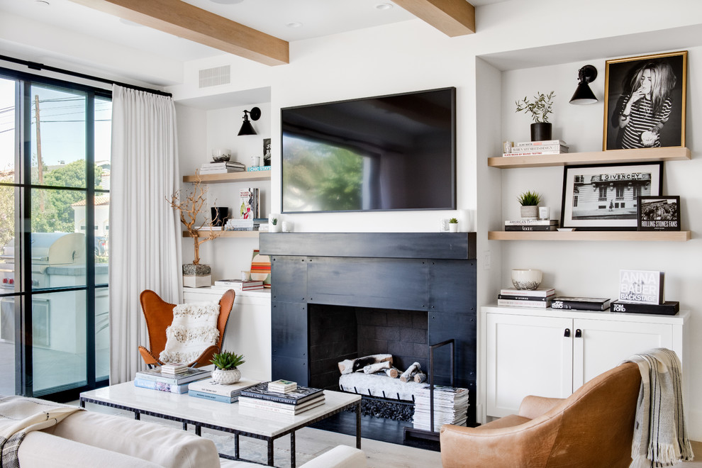 Narcissus Industrial Chic Beach Style Living Room Los Angeles