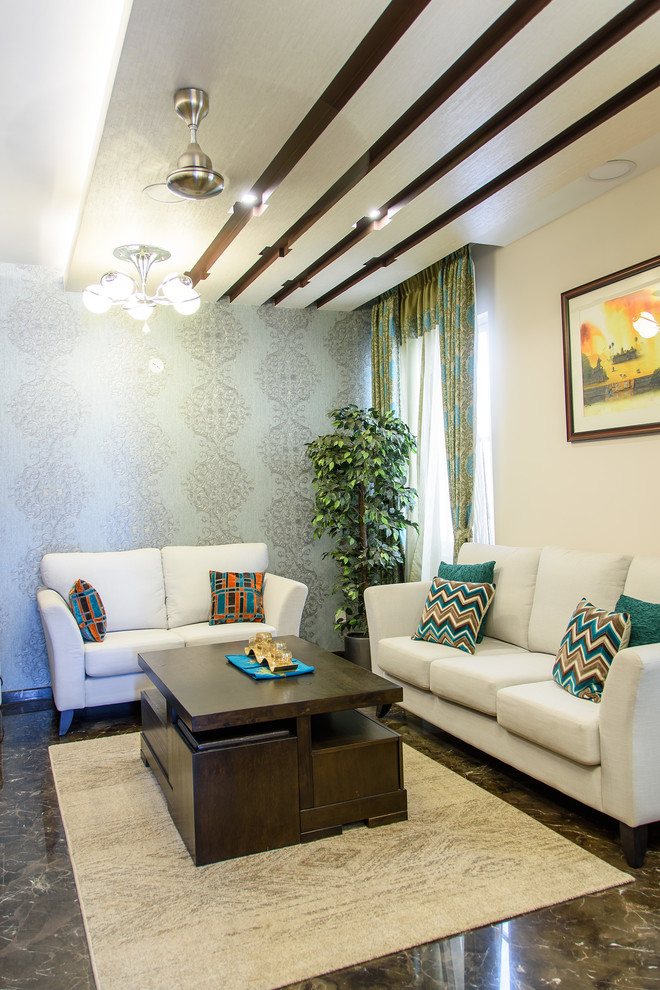 Natarajan residence Modern Living Room Bengaluru by CozyNest