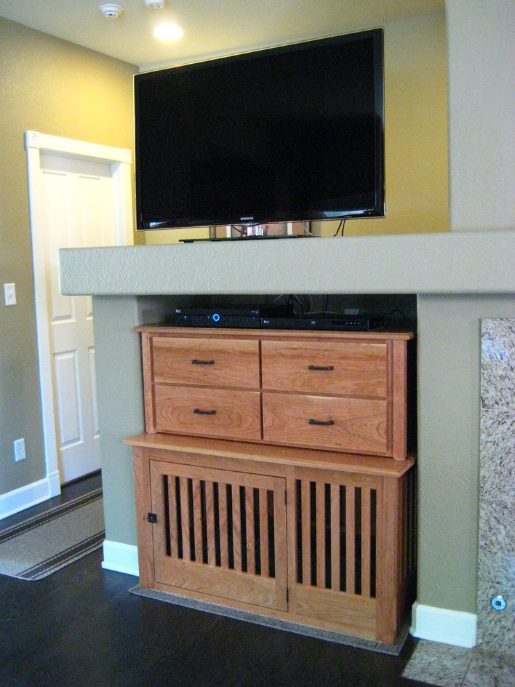 Natural Cherry Wood Dog Crate and Chest of Drawers Contemporary