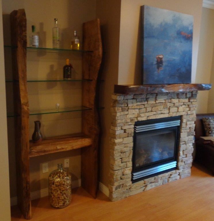 Natural Edge Shelves Rustic Living Room Vancouver by Natural