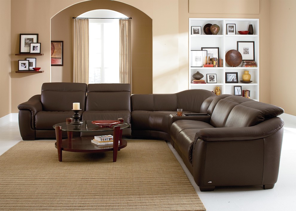 Natuzzi Editions Contemporary Leather, Modern Leather Recliner Sectional