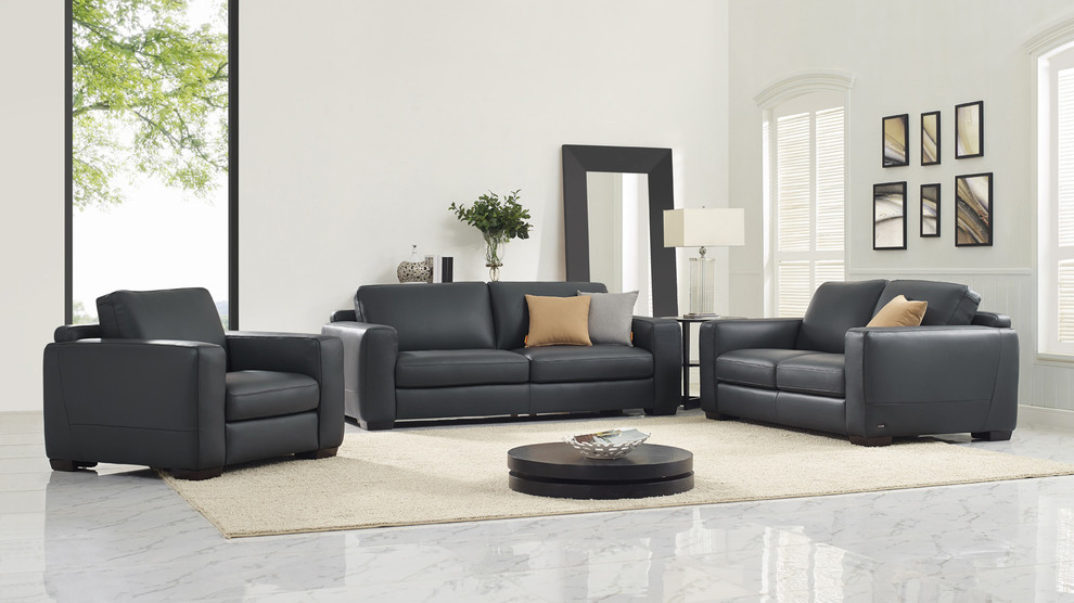 Natuzzi Editions Mattia B978 Leather Sofa Set Moderno Salón Nueva